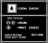 Track & Field (Game Boy) screenshot: Event description