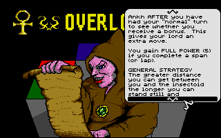 Overlord (Atari ST) screenshot: Part of the instructions