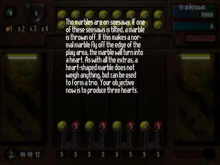 Marble Master (PlayStation) screenshot: The mission objective can be displayed over the field with the start button.
