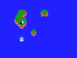 TwinBee (MSX) screenshot: Twinbee flies into the first level