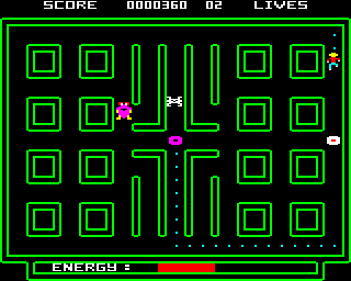 Android Attack (BBC Micro) screenshot: Placing a mine