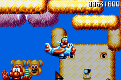James Pond 2: Codename: RoboCod (Game Boy Advance) screenshot: Apart from the car, you can find an aeroplane.