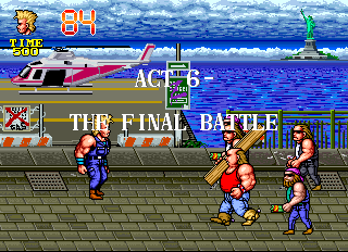 The Combatribes (Arcade) screenshot: Act 6: The Final Battle Beat the five bosses again