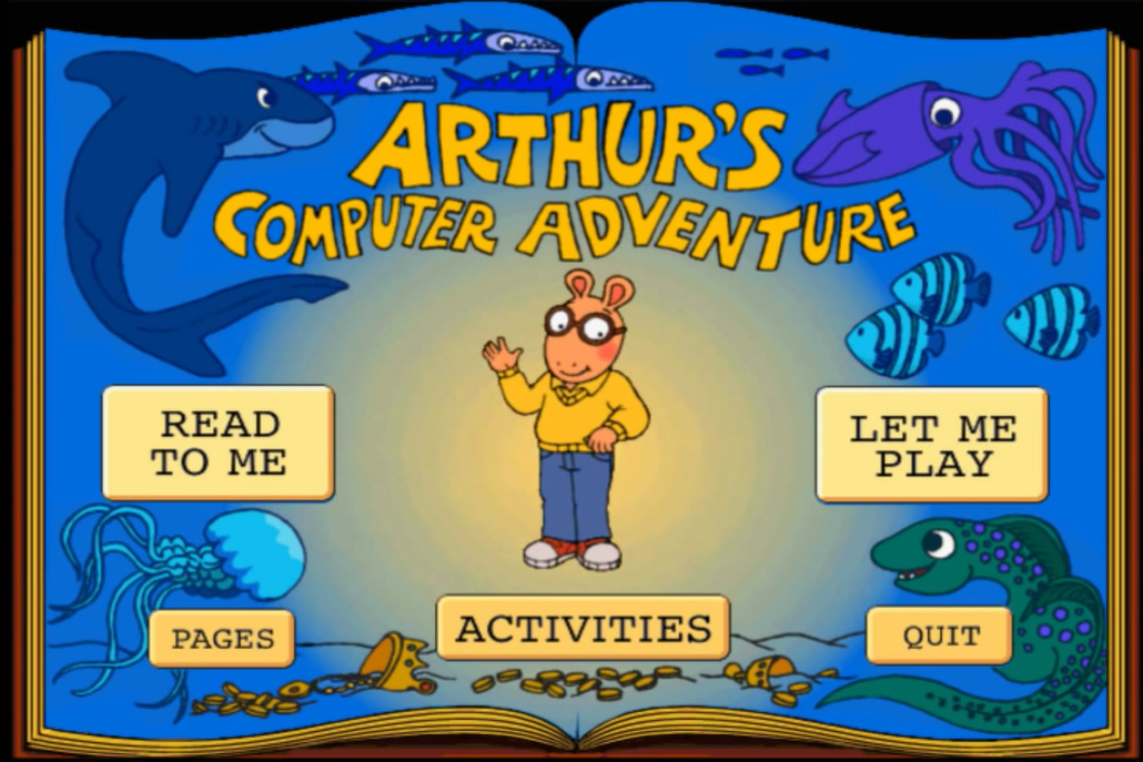 Arthur's Computer Adventure (Windows) screenshot: Main menu