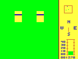 Androne (TRS-80 CoCo) screenshot: Elevator to level 2