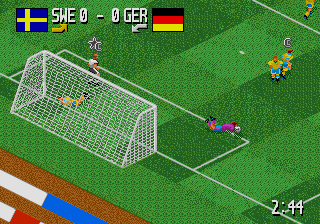 Head-On Soccer (Genesis) screenshot: Sweden vs Germany.