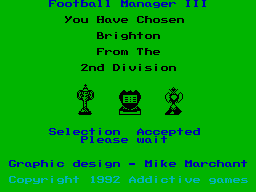 Football Manager 3 (ZX Spectrum) screenshot: Confirmation of the game configuration choices