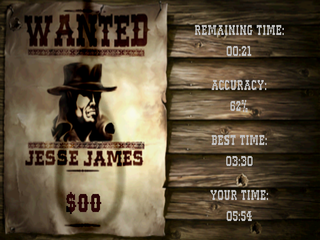 Gunfighter: The Legend of Jesse James (PlayStation) screenshot: Statistics