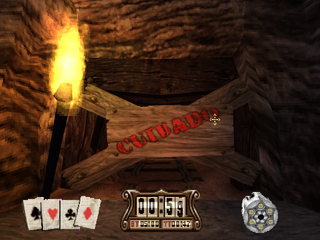 Gunfighter: The Legend of Jesse James (PlayStation) screenshot: Mine entrance