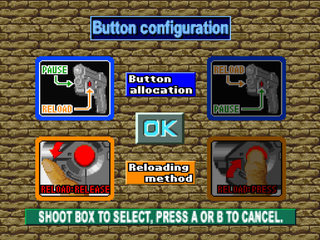 Time Crisis (PlayStation) screenshot: Options menu