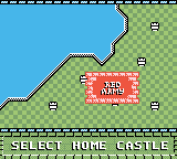 Rampart (Game Boy Color) screenshot: Select your home castle.