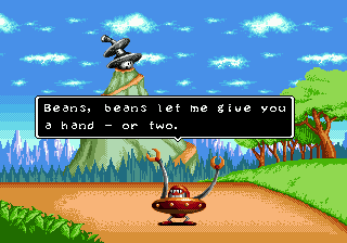 Dr. Robotnik's Mean Bean Machine (Genesis) screenshot: Beans are begging!