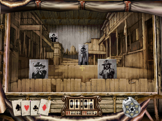 Gunfighter: The Legend of Jesse James (PlayStation) screenshot: Another shooting gallery