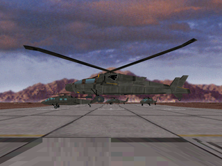 Thunderstrike 2 (PlayStation) screenshot: Taking off from the base.