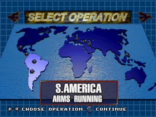 Thunderstrike 2 (PlayStation) screenshot: Operation selection