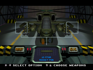 Thunderstrike 2 (PlayStation) screenshot: Choosing the weapons.