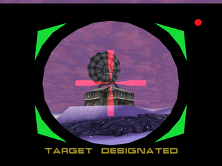 007: Tomorrow Never Dies (PlayStation) screenshot: Designating the target.