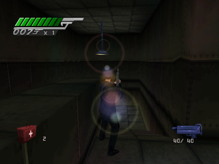007: Tomorrow Never Dies (PlayStation) screenshot: 007 entering the underground complex.
