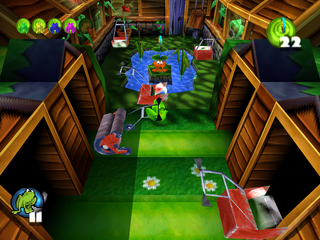 Frogger 2: Swampy's Revenge (PlayStation) screenshot: End of the first level