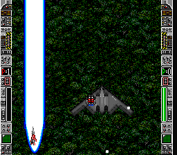 Strike Gunner S.T.G. (SNES) screenshot: Using the megabeam cannon