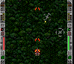 Strike Gunner S.T.G. (SNES) screenshot: Firing the normal weapon
