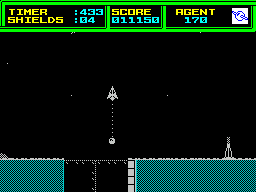 Thrust II (ZX Spectrum) screenshot: Made it to the surface!