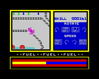 Knight Driver (ZX Spectrum) screenshot: Being severely damaged. Off course.