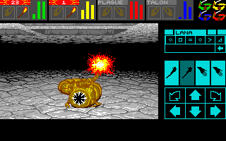 Dungeon Master: Chaos Strikes Back - Expansion Set #1 (Atari ST) screenshot: Armoured worm and fireball