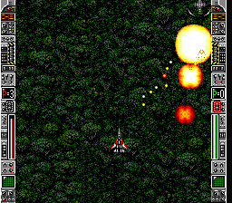 Strike Gunner S.T.G. (SNES) screenshot: Using the autoaim vulcan