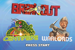 Centipede / Breakout / Warlords (Game Boy Advance) screenshot: Title Screen