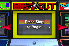 Centipede / Breakout / Warlords (Game Boy Advance) screenshot: Breakout Title Screen