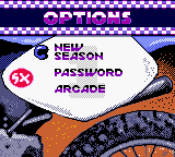Jeremy McGrath Supercross 2000 (Game Boy Color) screenshot: Main Menu