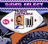 Jeremy McGrath Supercross 2000 (Game Boy Color) screenshot: Select Rider