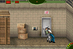 Tom Clancy's Splinter Cell: Pandora Tomorrow (Game Boy Advance) screenshot: Got hold of a technician and will force him to cooperate.