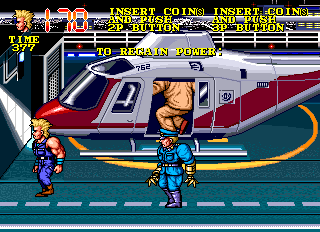The Combatribes (Arcade) screenshot: The 5th Boss (Easy with kicks)