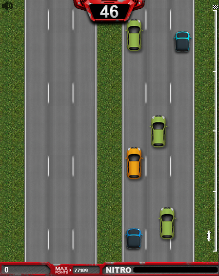 Freeway Fury (Browser) screenshot: A quiet Sunday drive