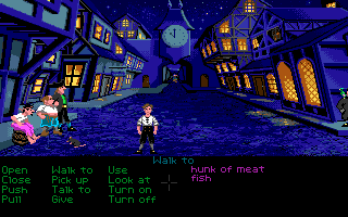 The Secret of Monkey Island (Amiga) screenshot: The town.