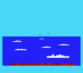 Battle for Midway (MSX) screenshot: Drat! The guns are destroyed.