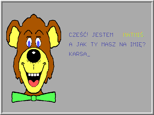 Mat Miś (DOS) screenshot: Enter Your name