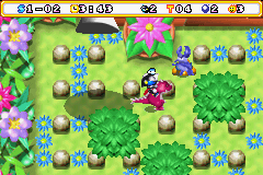 Bomberman Max 2: Red Advance (Game Boy Advance) screenshot: If the shadow appears, get away quickly...