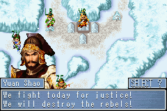 Dynasty Warriors Advance (Game Boy Advance) screenshot: Some dialogue between the fights