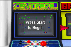Centipede / Breakout / Warlords (Game Boy Advance) screenshot: Centipede Title Screen