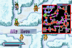 Dynasty Warriors Advance (Game Boy Advance) screenshot: A map can be displayed to get an overview.