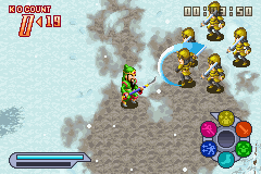 Dynasty Warriors Advance (Game Boy Advance) screenshot: These soldiers will be minced meat.