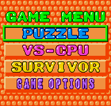 Bust-A-Move Pocket (Neo Geo Pocket Color) screenshot: Main menu