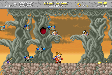 Legend of Hero Tonma (Arcade) screenshot: Into the trees