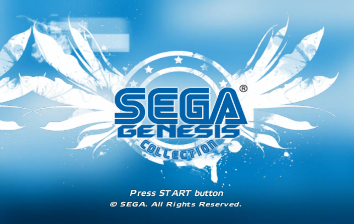 Sega Genesis Collection (PlayStation 2) screenshot: Title screen.