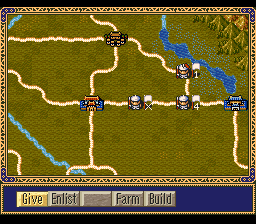 Rise of the Phoenix (SNES) screenshot: Options when stationed in a city