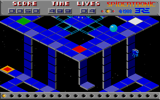 Spidertronic (Atari ST) screenshot: Taking the elevator
