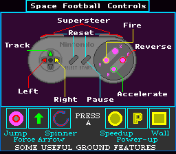 Space Football: One on One (SNES) screenshot: Controls